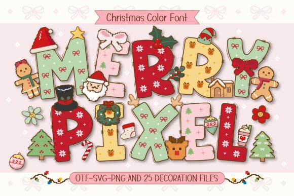Merry Pixel: A Festive Color Font for Holiday Branding