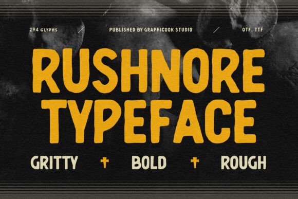 Rushnore: A Bold Sans Serif Font for Handmade Brands